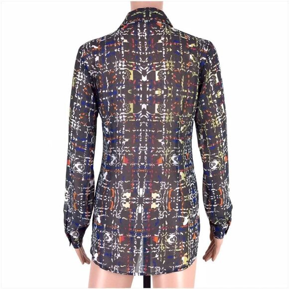 CAbi 129 Geometric Festival Button Down
Blouse. Size L - Picture 11 of 16
